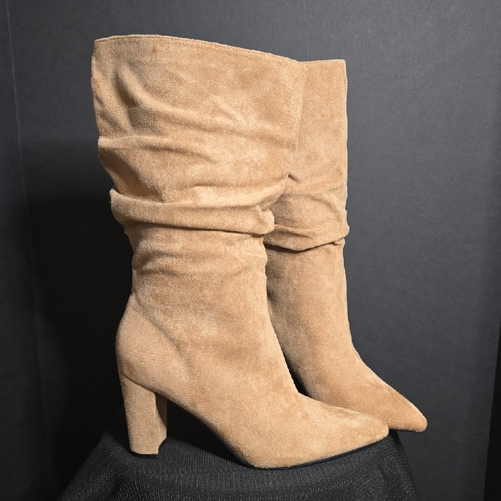 Tan Suede Women's Boots - Picture 4 of 8